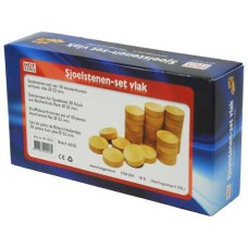 Sjoelstenen-set 30 st.52 mm.vlak beukenhout