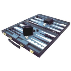 Backgammonkoffer 46 cm. Zwart Effen