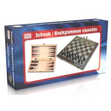 Chess-/Backgam.cass.inlay.29cm.w.pieces