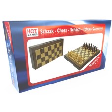 Schaakcasset Magnet. Walnoot 23x23x2 cm.