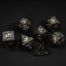 Dobbelstenenset Metaal Zwart/Goud