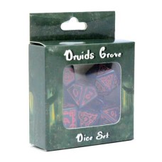 Dobbelst.Set Druide Zwart/Rood Dobbelst.Set Druide Zwart/Rood
