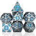 Dobbelst.Set Metaal Silver/Blauw pijlen Dobbelst.Set Metaal Silver/Blauw pijlen
