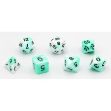 Dobbelstenen Wit/Mint 7 set Brick