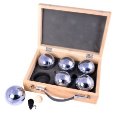 Boules/Pétanque-case wood 6 balls 2x3  720gr