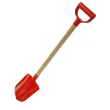 Plastic shovel wooden stick 52 x14 cm.