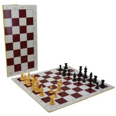 Chessb.plast.foldabl.47 mm.white/brown 43cm