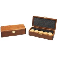 Damstenenen.blank/zw.in klapkist bruin hout Damstenenen.blank/zw.in klapkist bruin hout