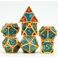 Dobbelstenenset Metaal Steampunk Blauw