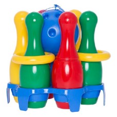Bowling set 6 skittles/ ball / toss ring