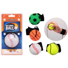 Throw and catchbal with wrist strap 4 ass.